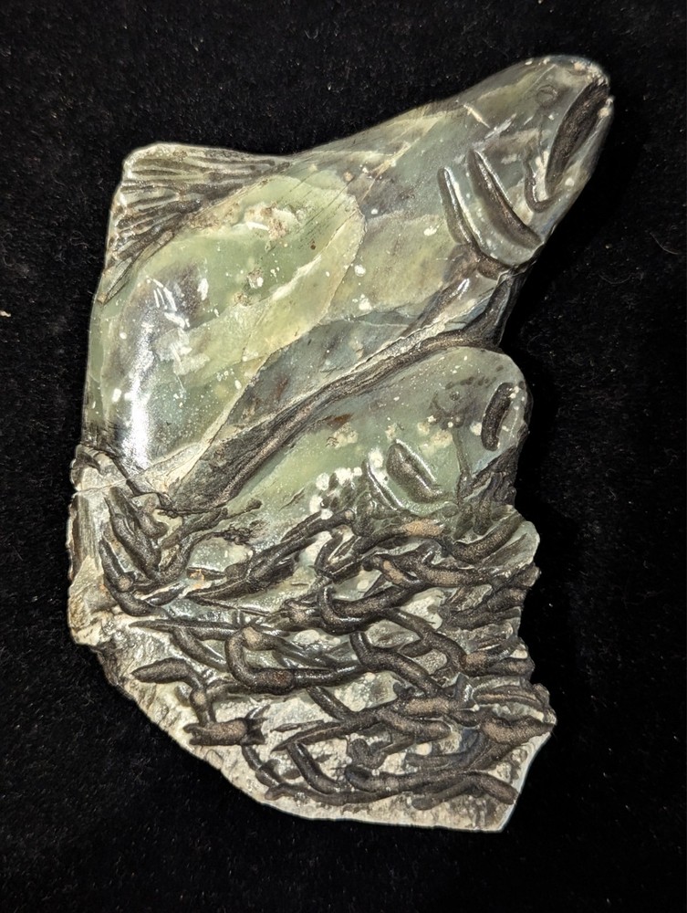 Hand Carved Leaping Salmon Nephrite?
