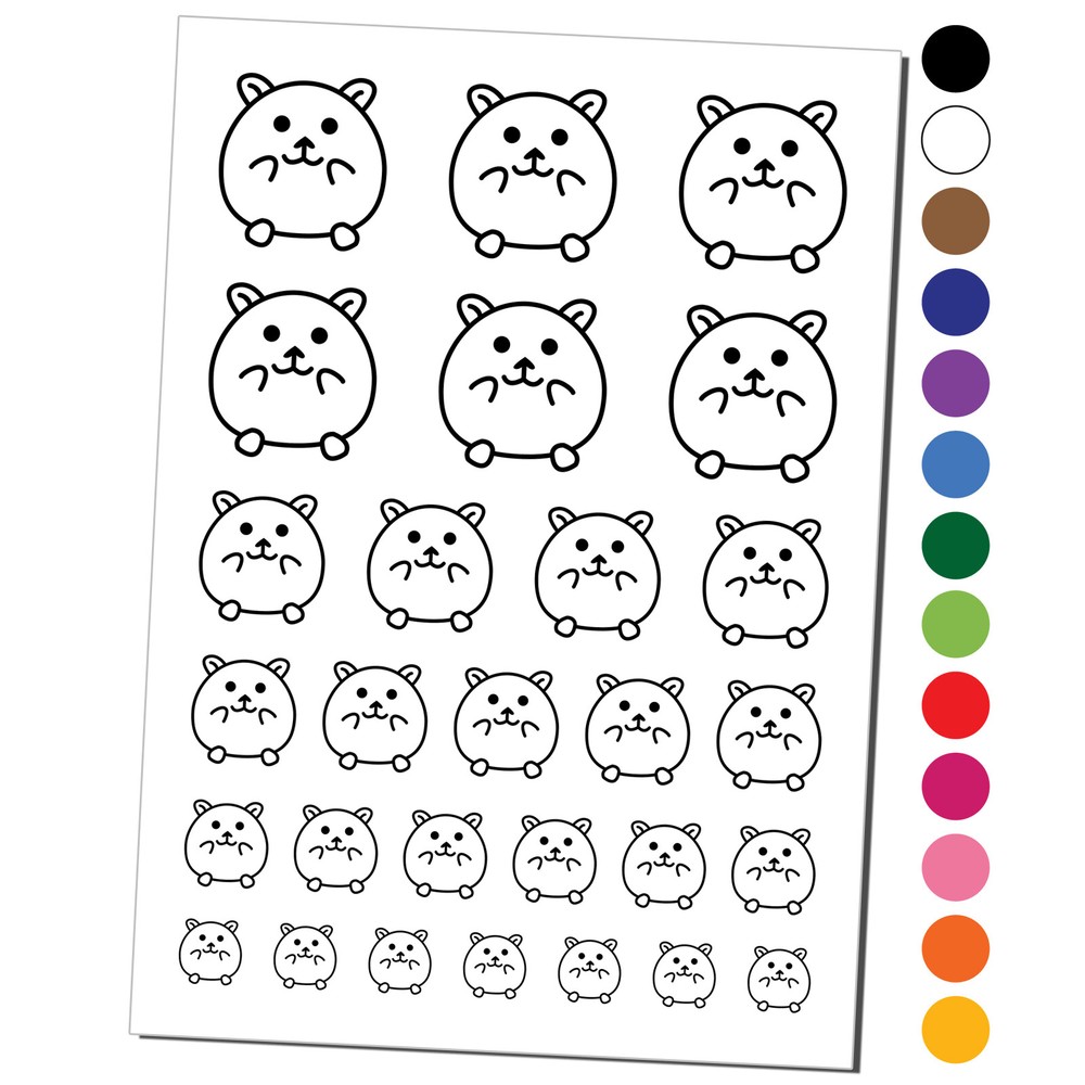 Happy Hamster Temporary Tattoo Water Resistant Set