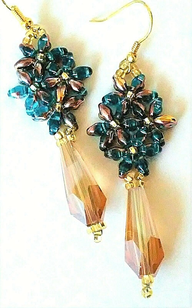 Handmade Capri Gold Drop Earrings