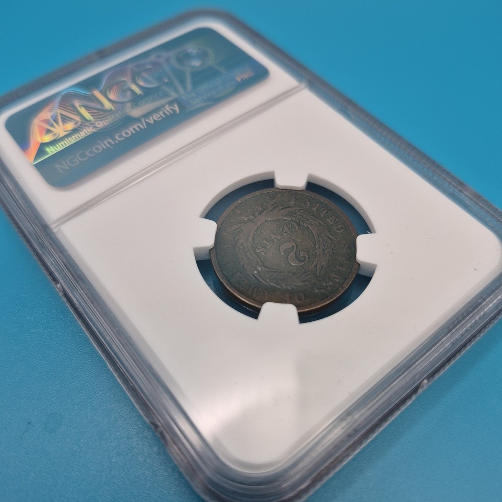 1868 Union Shield 2c NGC VG Details - Environmental Damage