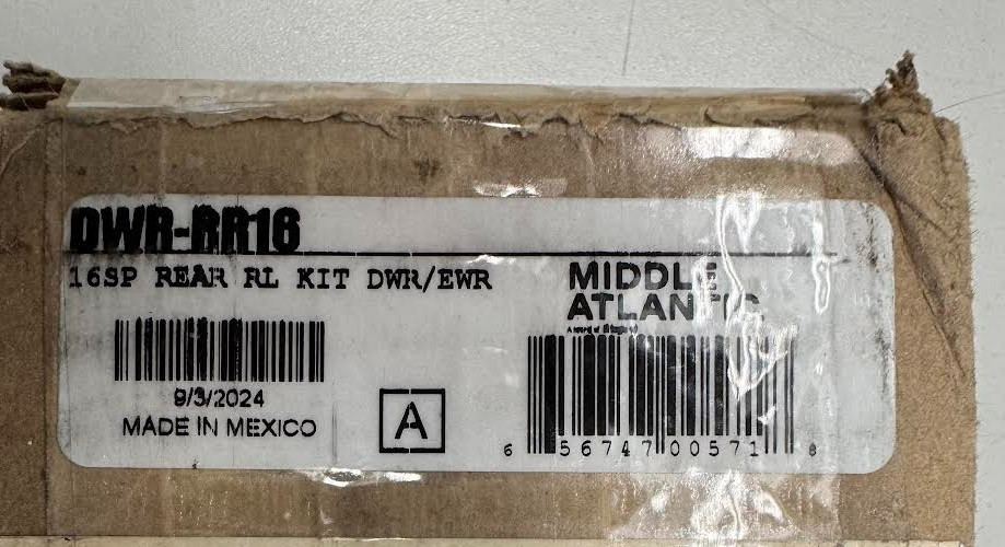 Middle Atlantic Threaded Rear Rackrail DWR-RR16