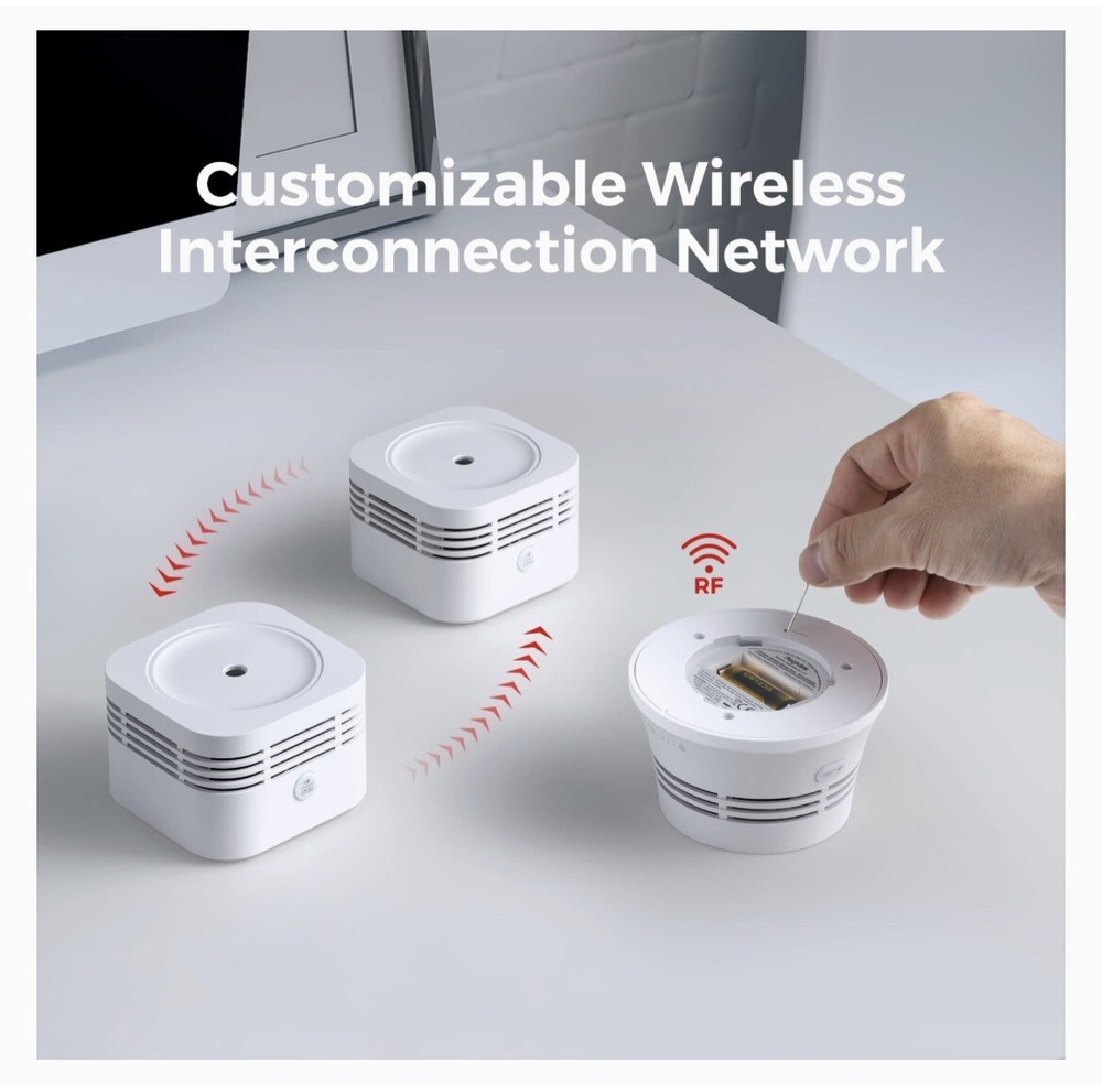 Aegislink Wireless Interlinked Smoke Alarm S-RF200 6 PACK