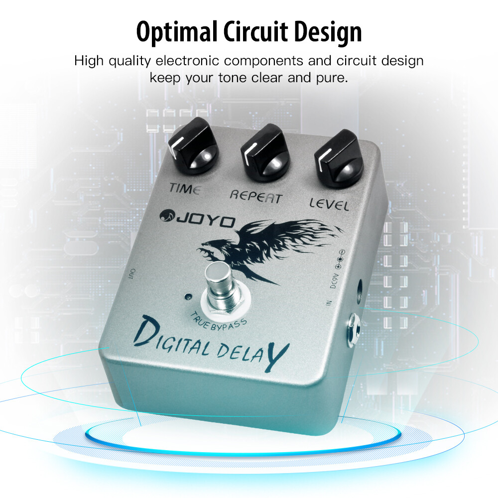 JOYO Digital Delay Guitar Pedal Range True Bypass Time/Repeat/Level Open Box