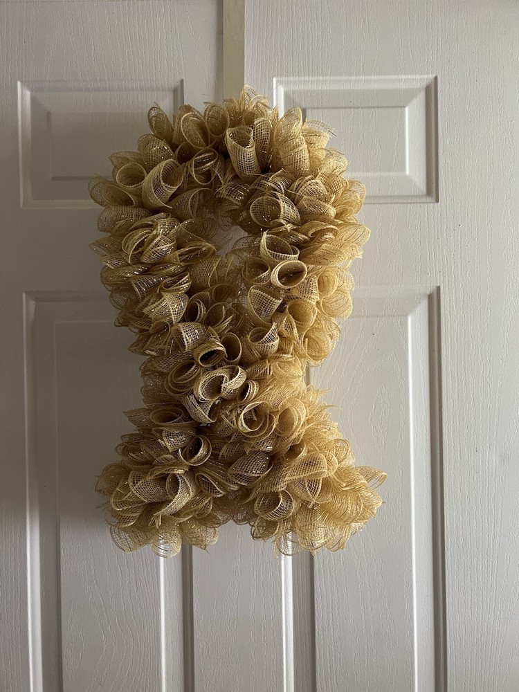 Gold Awareness Ribbon Wreath