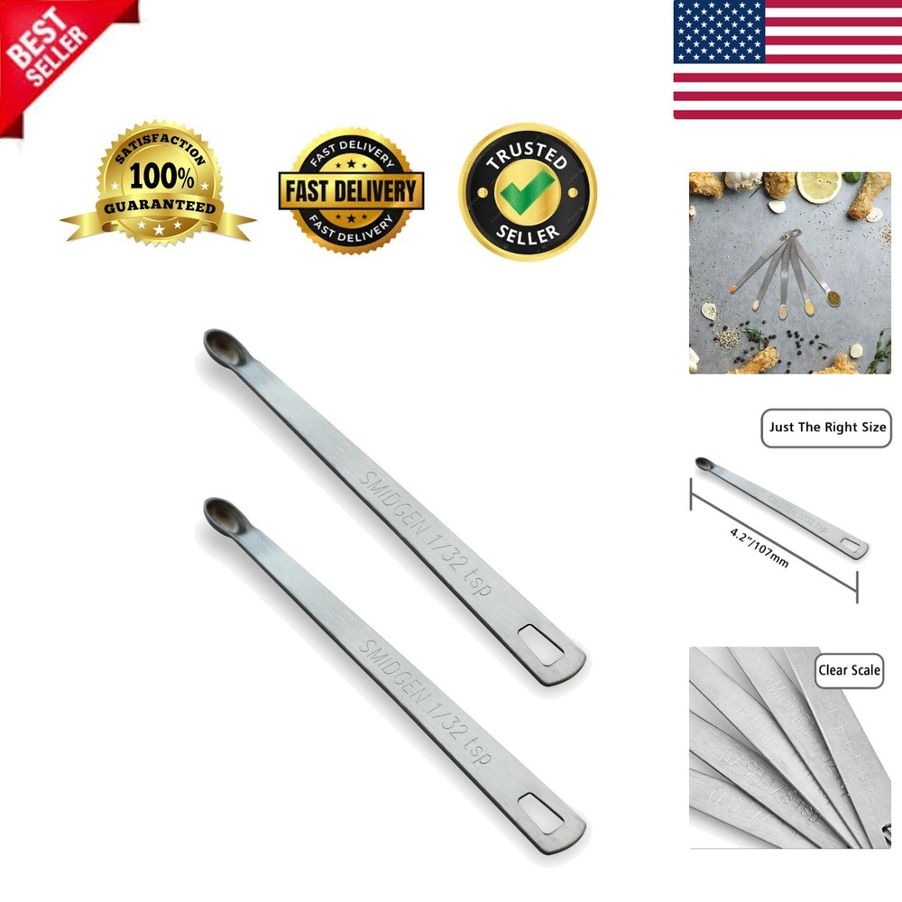 2PCS 1/32 Teaspoon1/32tsp, 0.16ml, Smidgen Single Tiny Measuring Spoon, Small...