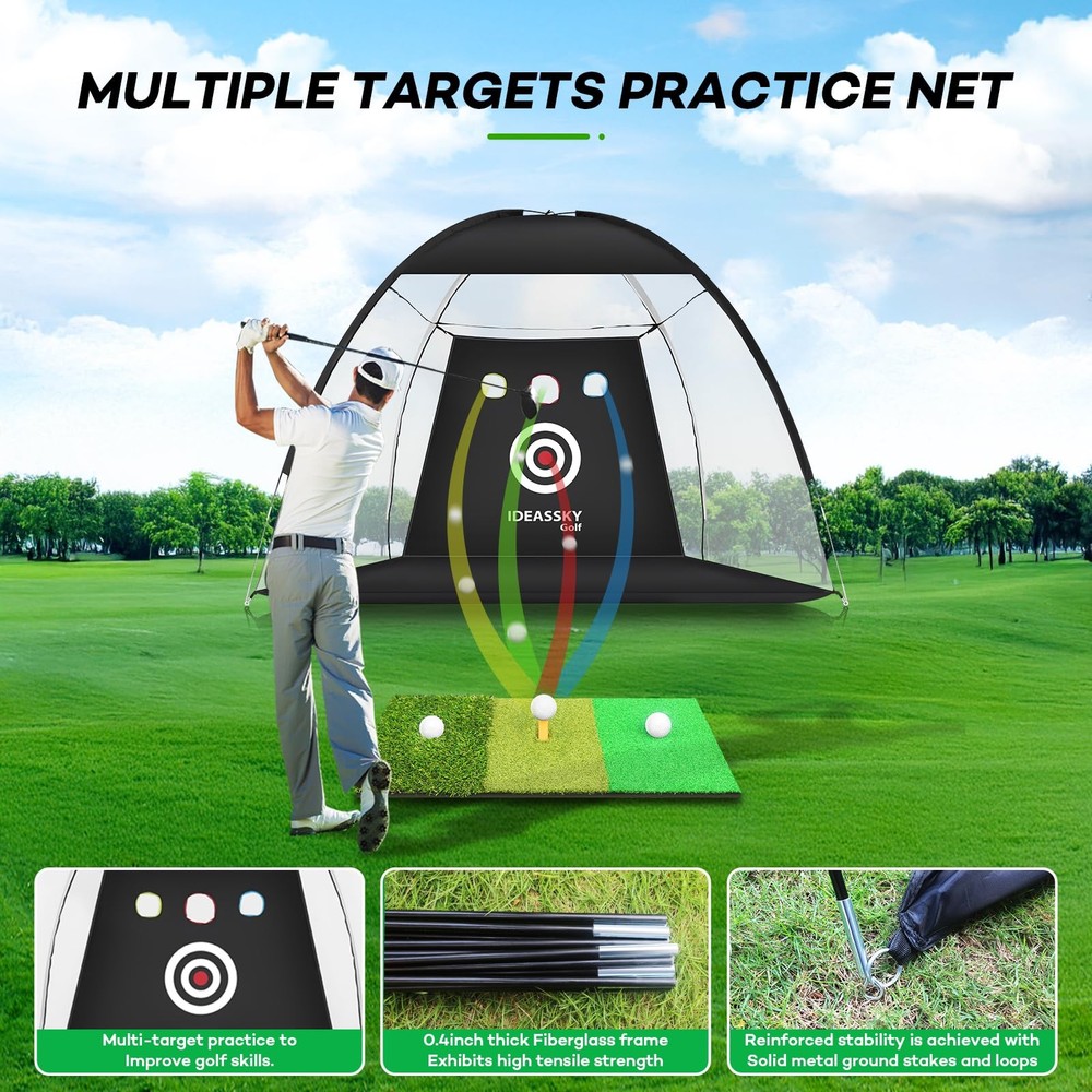 New Golf Net with Practice Mat Golf Hitting Aid Nets 10x7FT for Backyard Driving