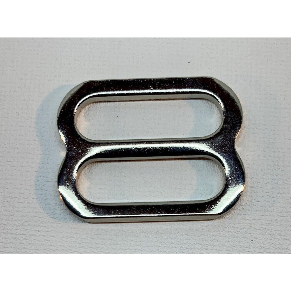 (12) ONE INCH Chrome Slide, 1" Metal adjustable Webbing Backpack Strap Buckles