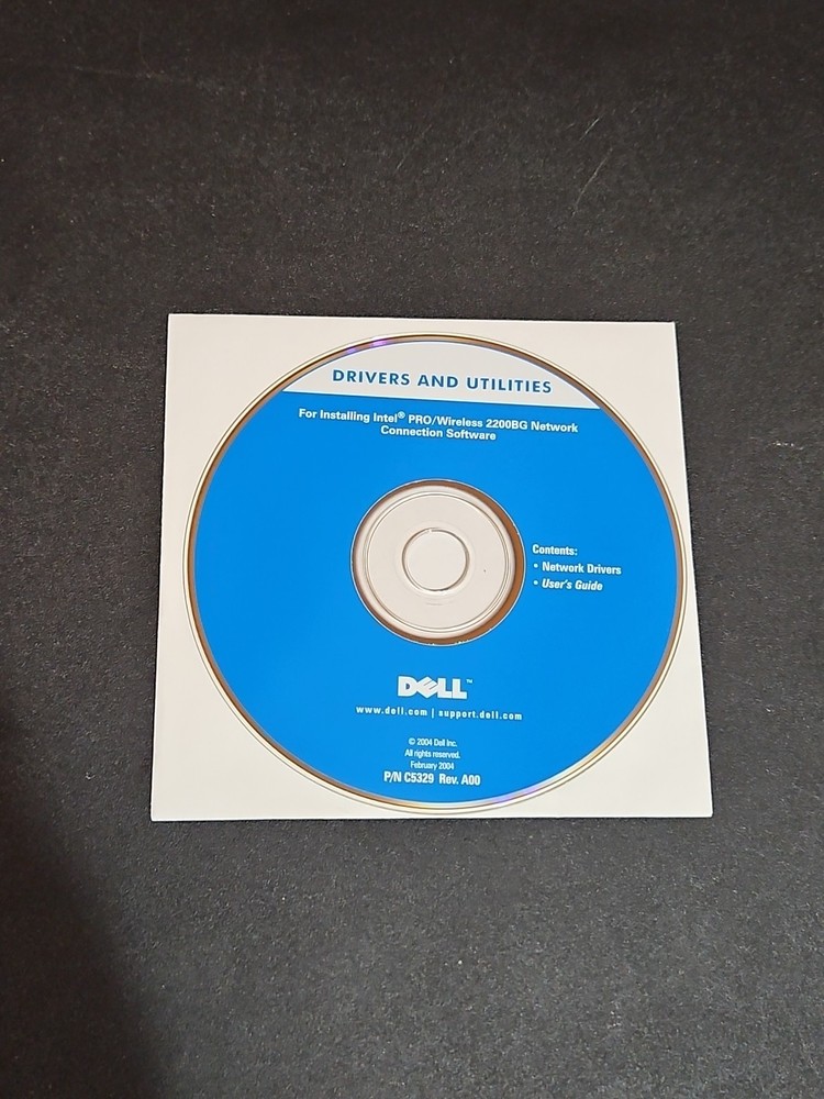 Dell Drivers & Utilities Software CD For Installing Intel PRO/Wireless 2200BG
