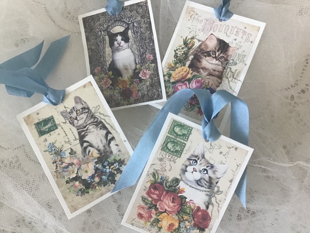 ~Adorable CATS GIFT TagS Glitter 8 ~