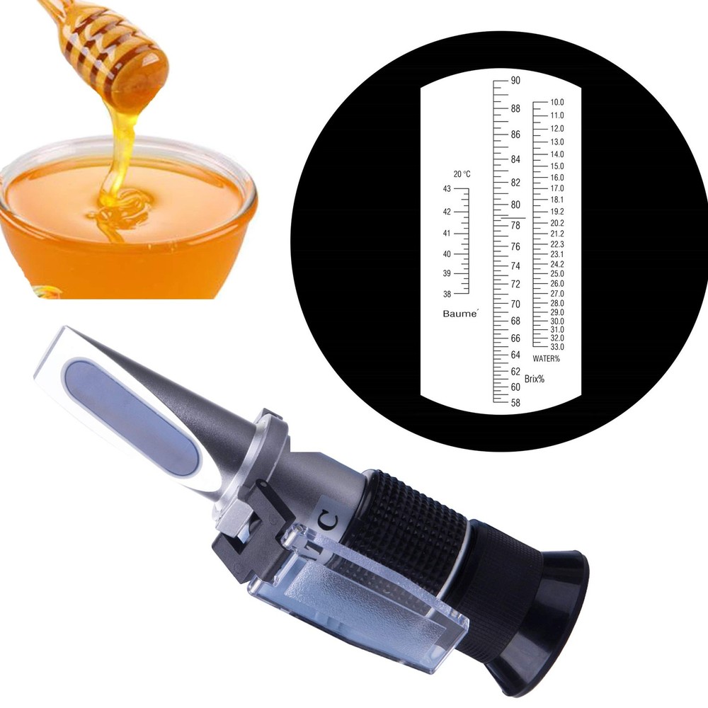 Honey Maple Syrup Brix Refractometer/ 58-90 Brix 10-33 Moisture Meter/Homebre