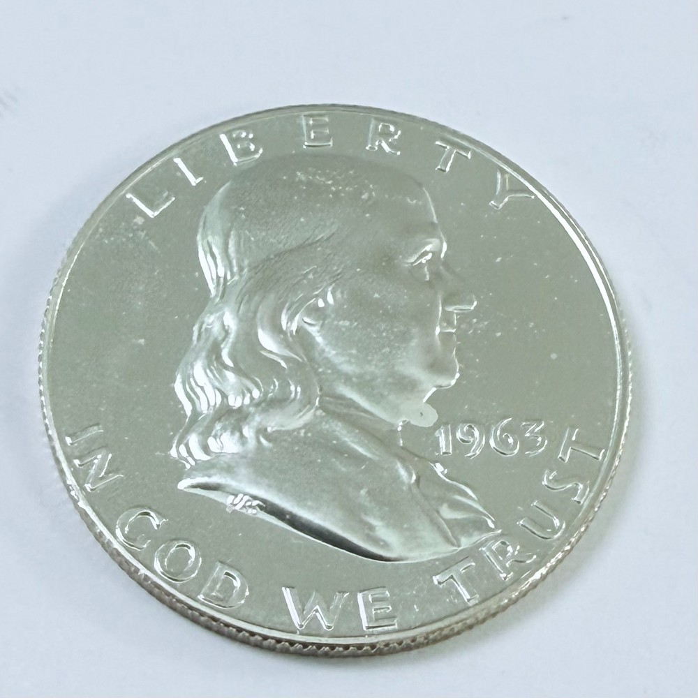 1963 FRANKLIN PROOF HALF DOLLAR COIN 90% SILVER MS MINT STATE #8026