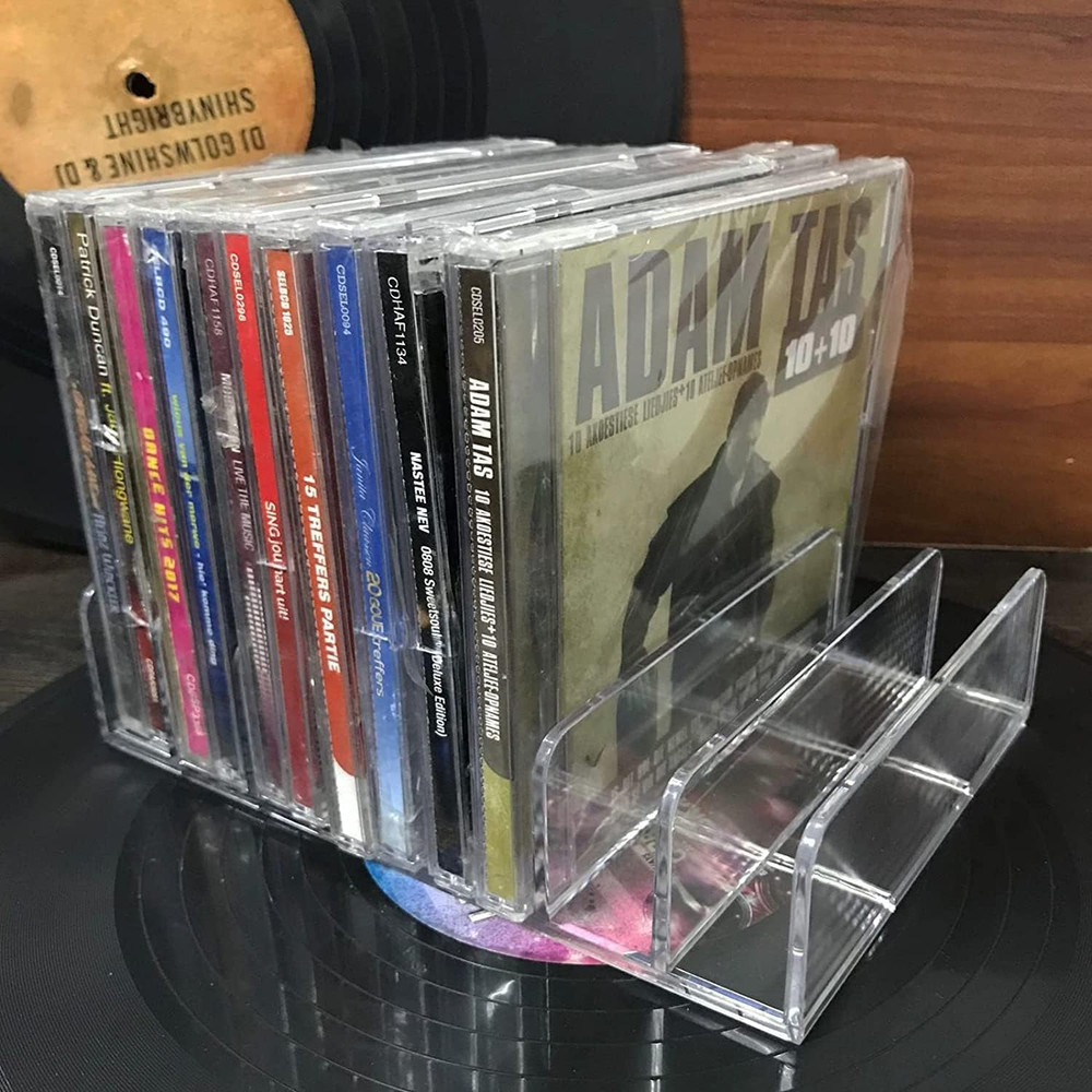 DVD - Clear Acrylic - Stackable DVD and CD Holder, CD Display Rack CD Organizer