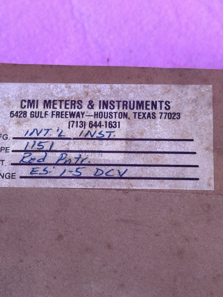 CMI 1151 BLANK VERTICAL OTHER PANEL METER