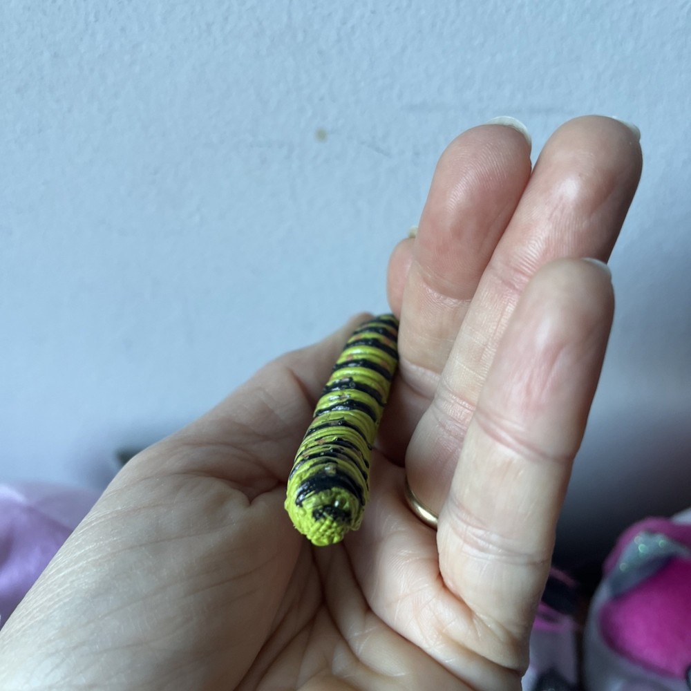 Monarch Caterpillar Plastic Toy 2.5” Realistic Bug Creepy Crawly Creature Prank