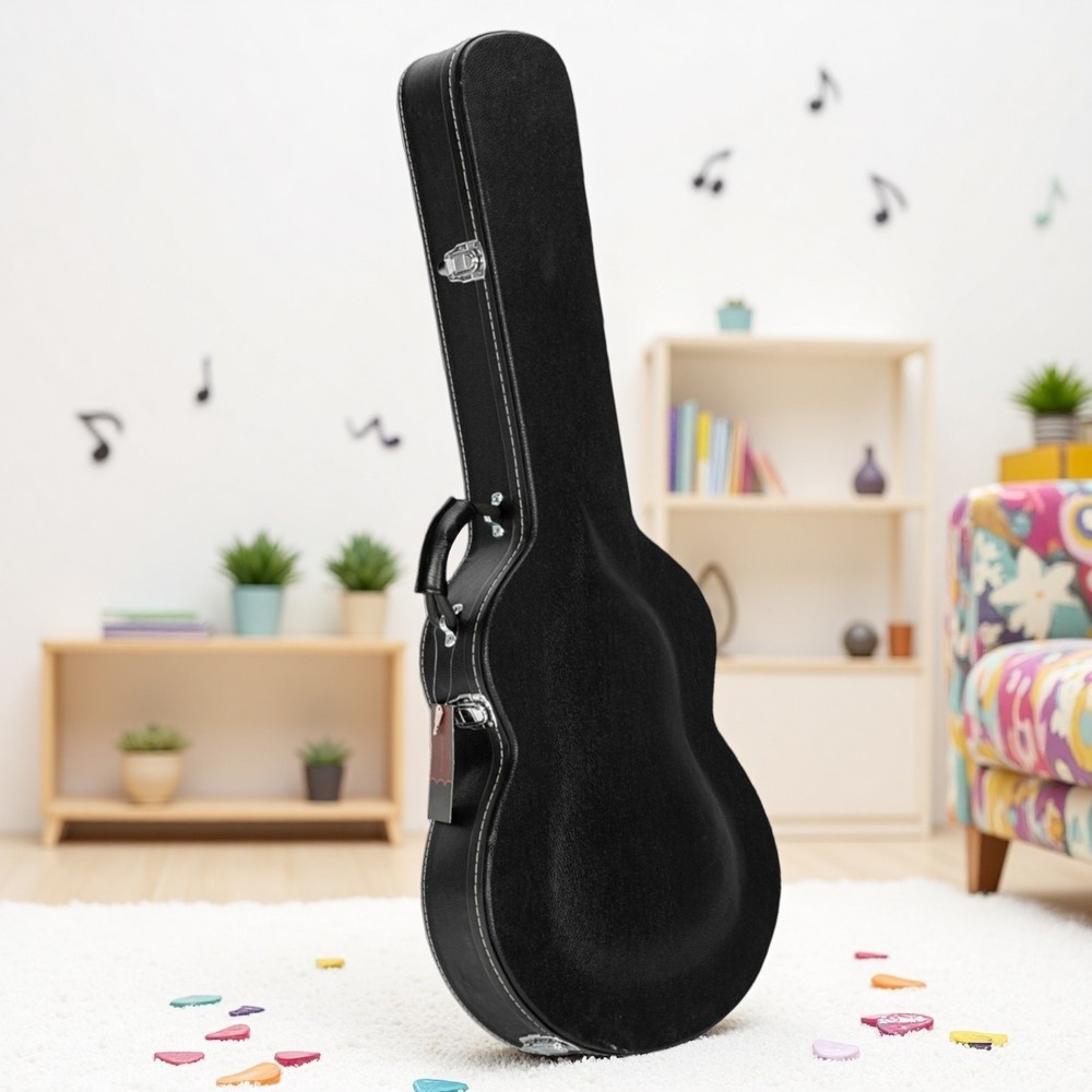 ES-335 Style Jazz Electric Guitar Hardshell Case - Lockable, Padded, Black