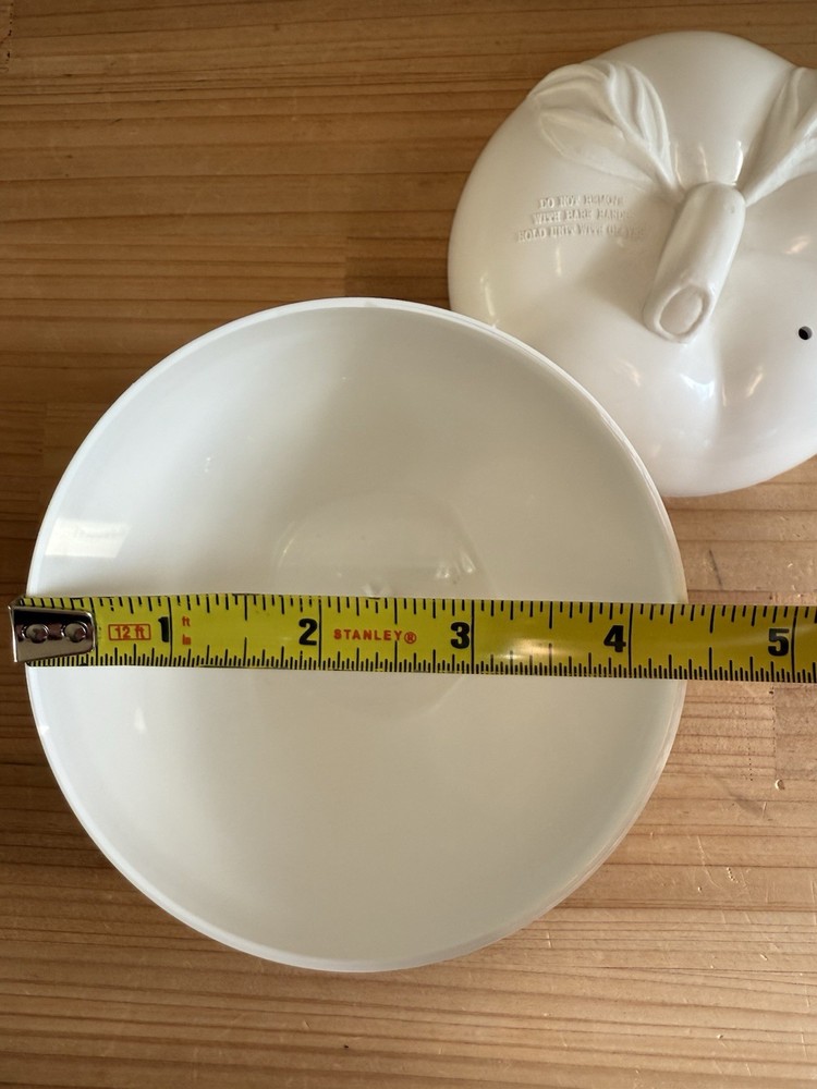 Apple Stuffed Pepper Microwave Cooker Container Holder White Plastic