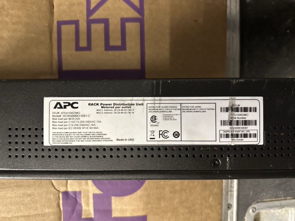 APC ADPU10452MO NetShelter Rack Power Distribution Unit Advanced, Metered, 3 Pha