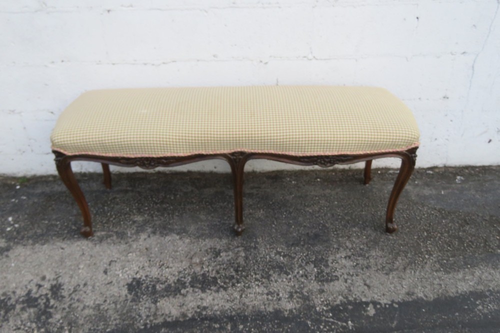French Long Upholstered Bed End Bench Stool 6296