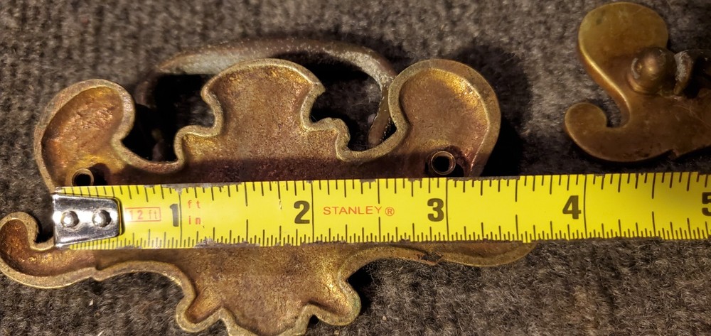 Vintage Batwing Drawer Pull Handle Metal Lot Of 4