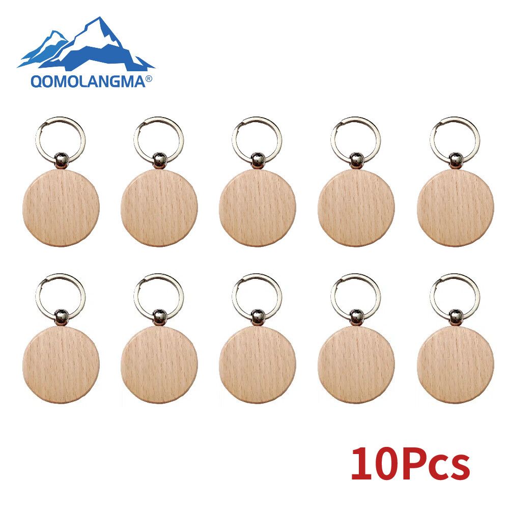 Circle Engraving Blank Wood Keychain Custom Key Tags Personalized Gift 10Pcs