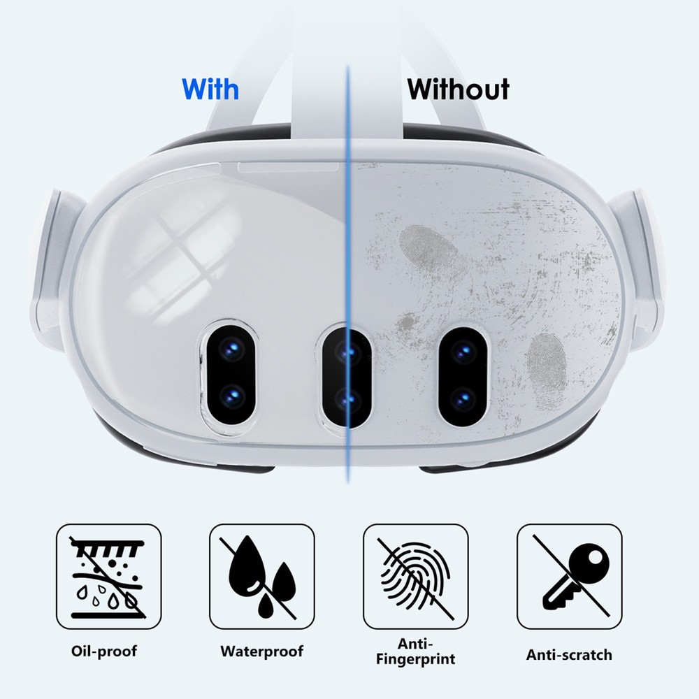 VR Helmet Transparent Mask Protective Case Dustproof Shell For Meta Quest 3