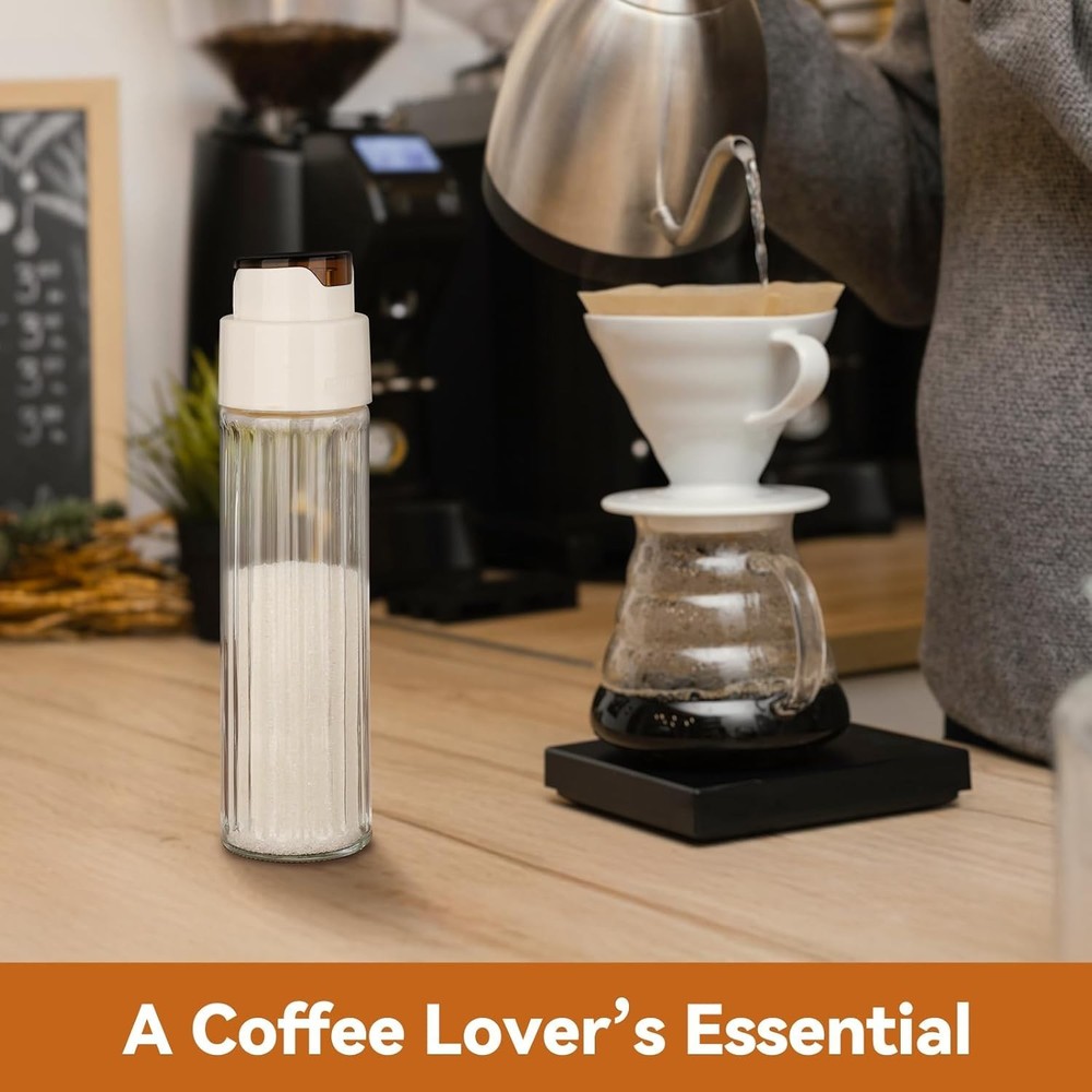 16.9 OZ Sugar Dispenser with Automatic Pouring Switch for Home, Kitchen, Coff...
