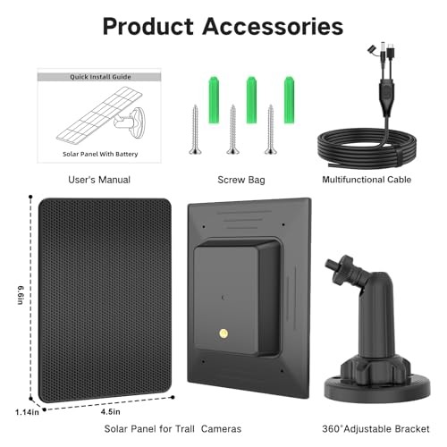 Trail Camera Solar Panel, Built-in 5000mAh Rechargeable Battery Solar Panel