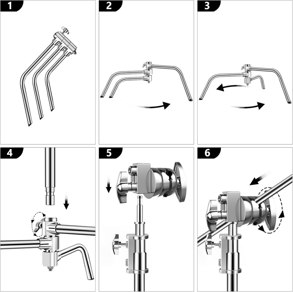 Professional C Stand for Lighting, 10.5ft Adjustable Height and Strong Design