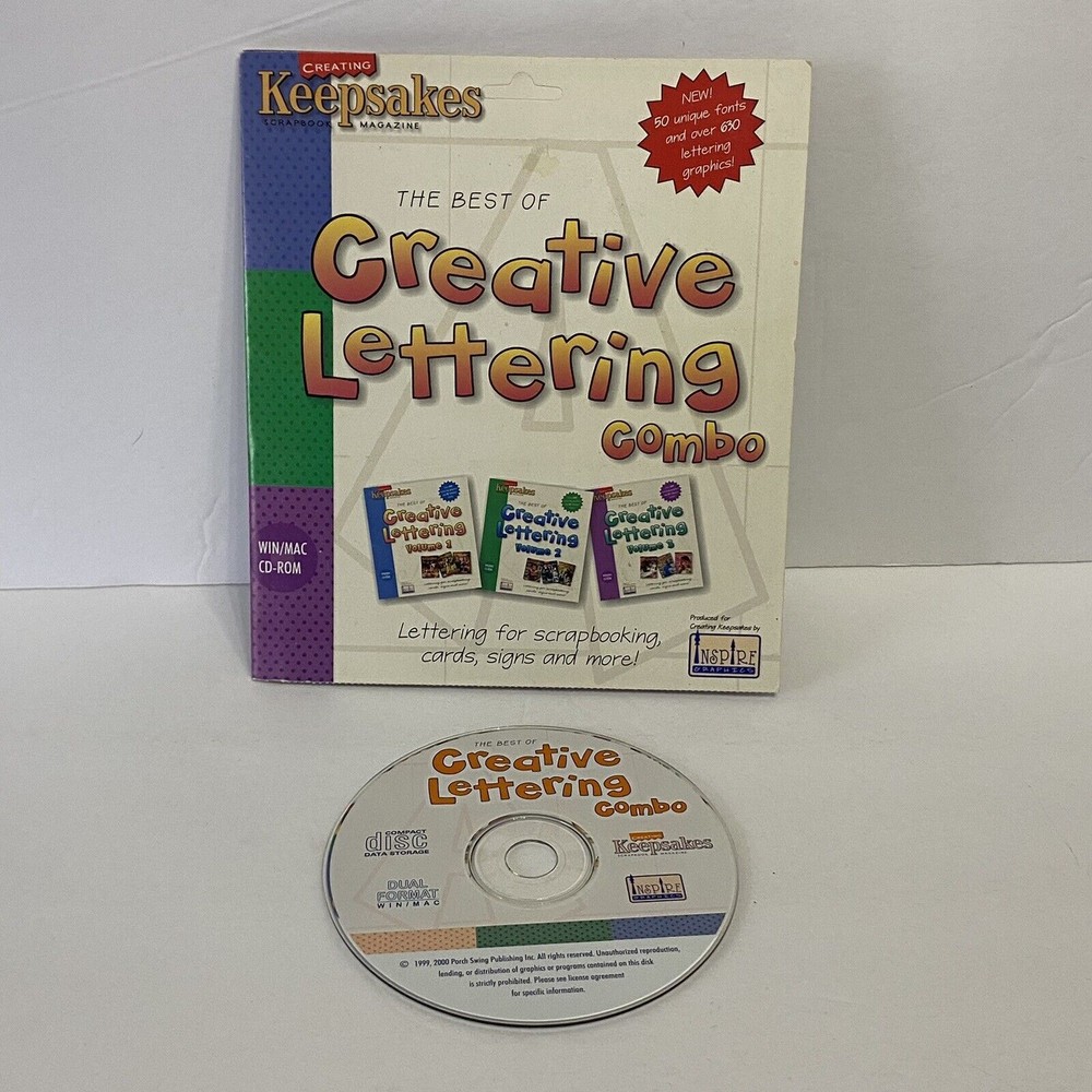 CREATIVE LETTERING COMBO - Keepsakes WIN/MAC CD-ROM 1999 2000