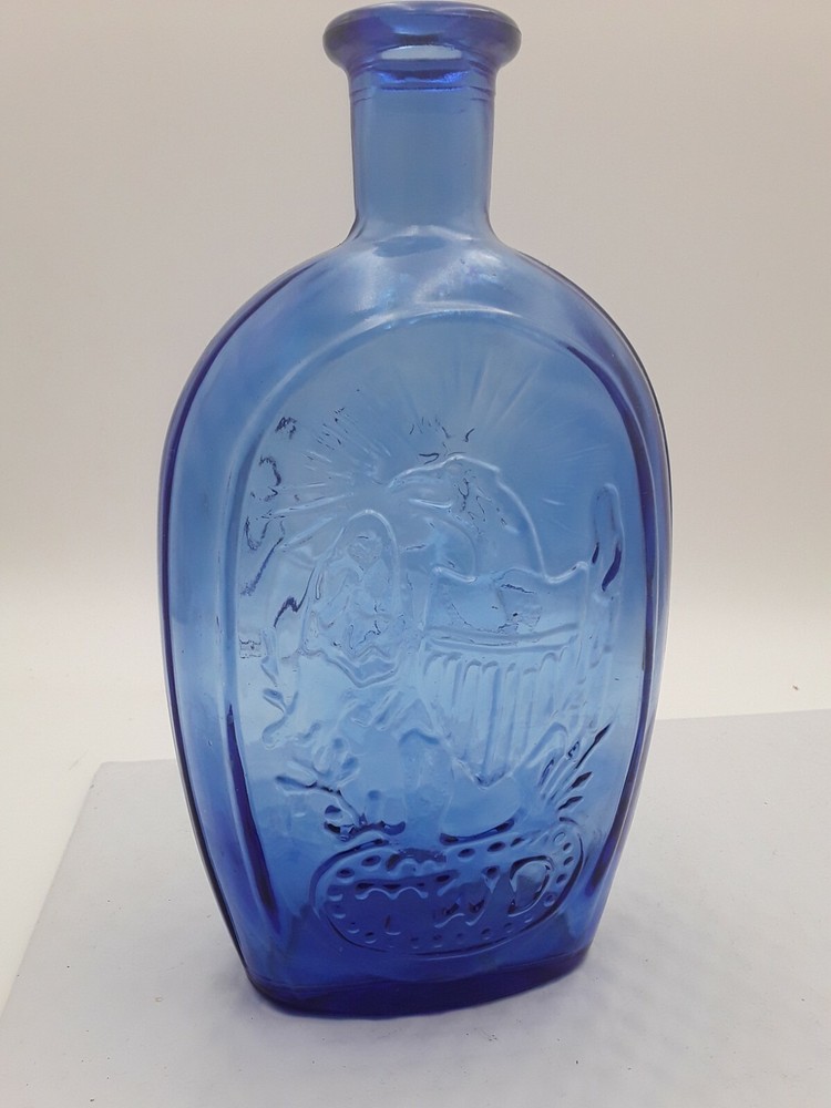 Vintage Cobalt BLUE Franklin Ship Eagle “TWD Bottle