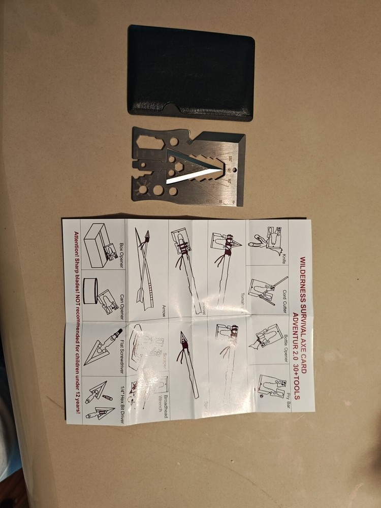Wilderness Survival Axe Card  Adventure 2.0 30+ Tools