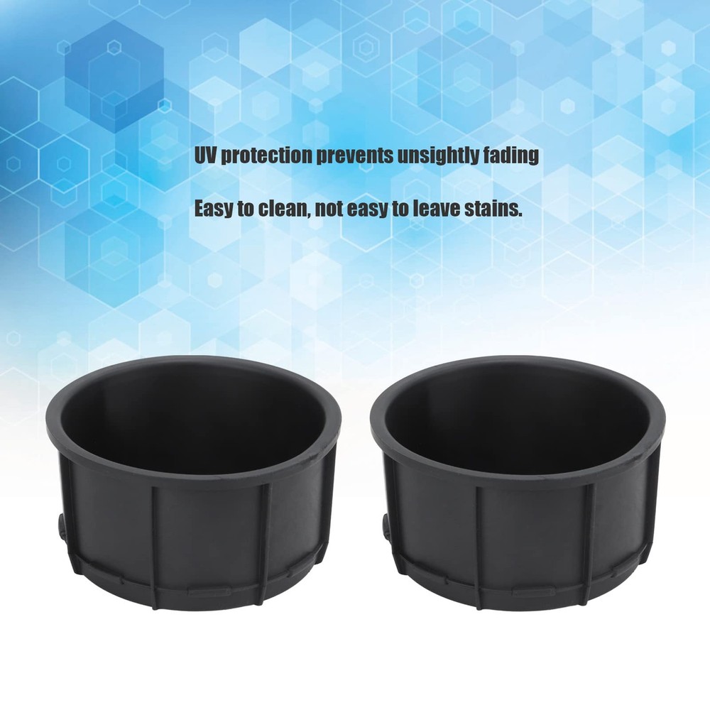 Aramox 2Pcs Cup Holder Insert Liner, Black Center Console normal,