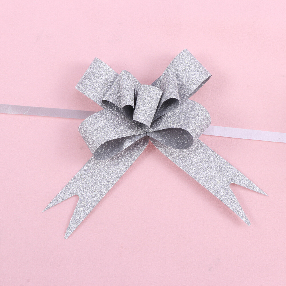 100PCS Glitter Pull Bows Gift Knot Ribbons String Bows for Gift Wrapping