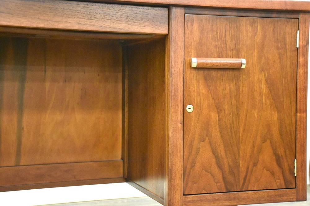 Tall Walnut Mid Century Desk