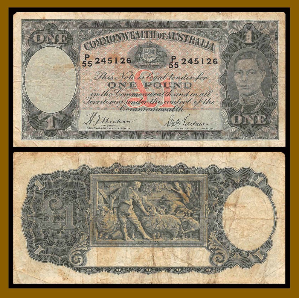 Australia 1 Pound, 1938 P-26a Sheehan/ McFarlane Commonwealth Cir