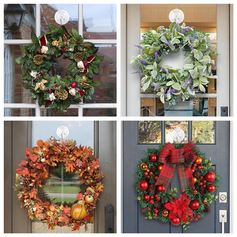 KORCCI Suction Cup Hooks 12Pack - Max Load 10LB, 12pc-Medium Size, Clear