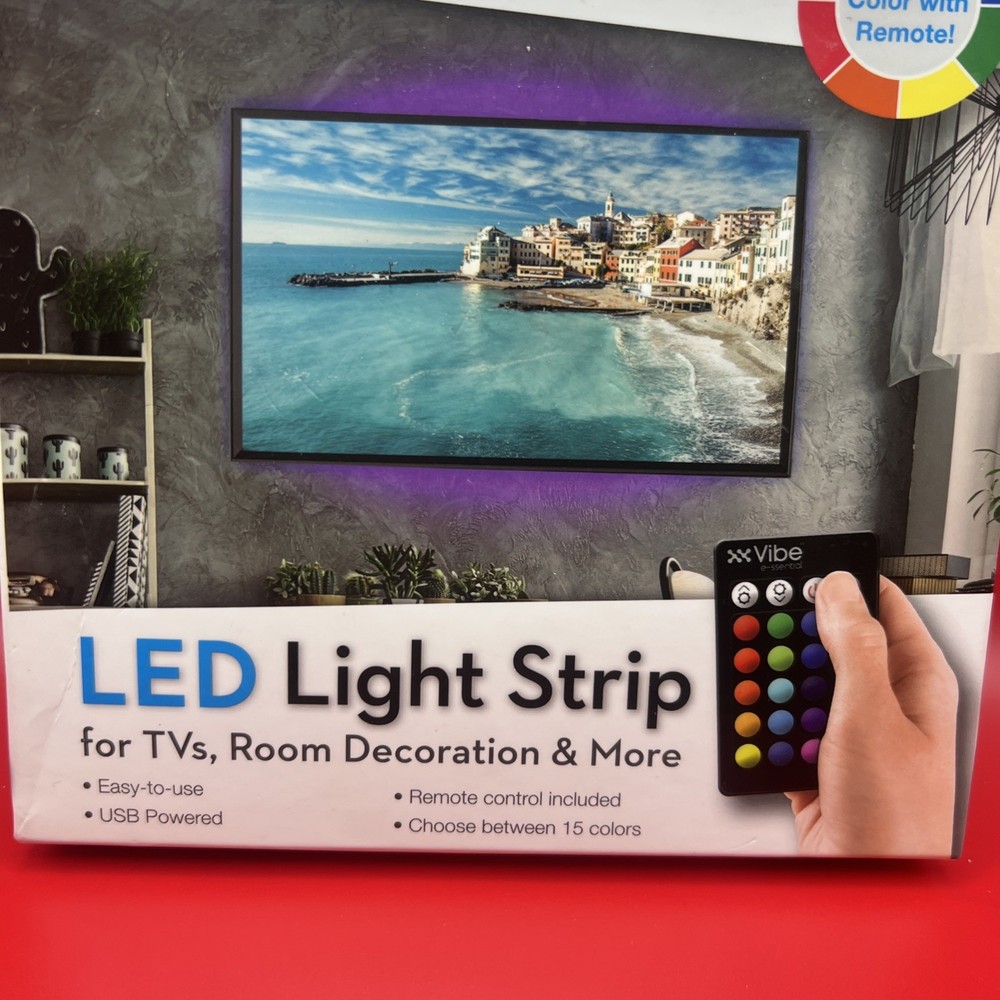 Vibe e-ssential LED Multicolor Light Strip FB-LED16 Remote Control USB Powered
