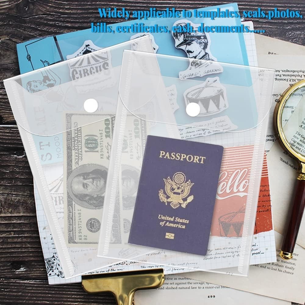 Clear Plastic Storage Pockets - Reusable 40 Pack for Crafts & Documents 5" x 7"