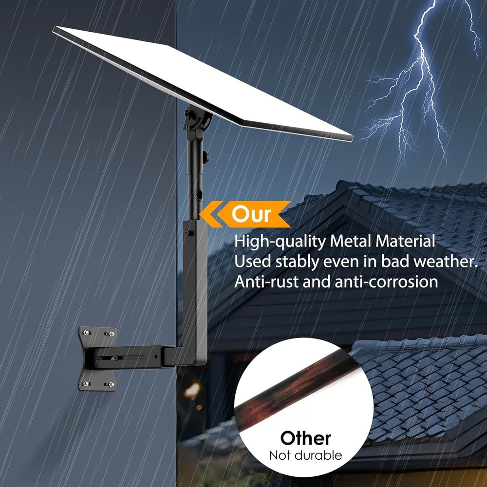 Adjustable Starlink Gen 3 Wall Mount - Telescoping Support Arm Rustproof Black