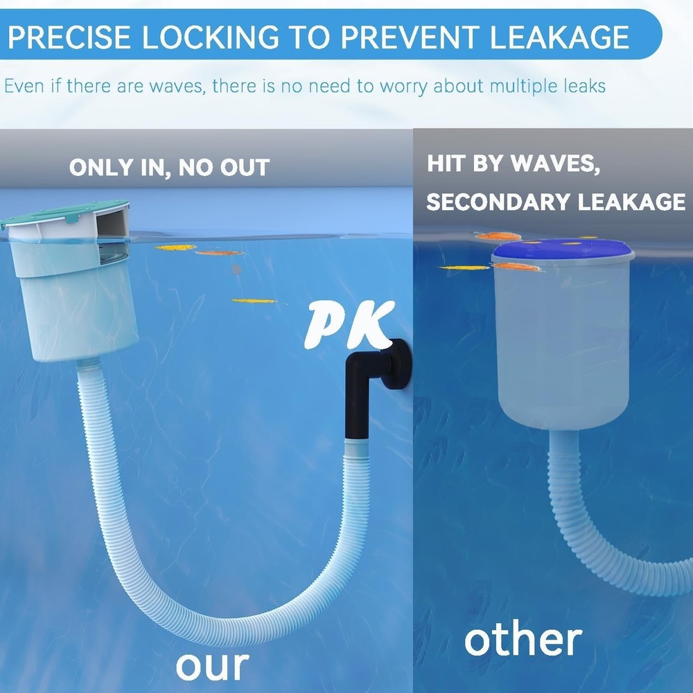 Surface Float Skimmer, No Installation Required, No Adjustable Bracket Required