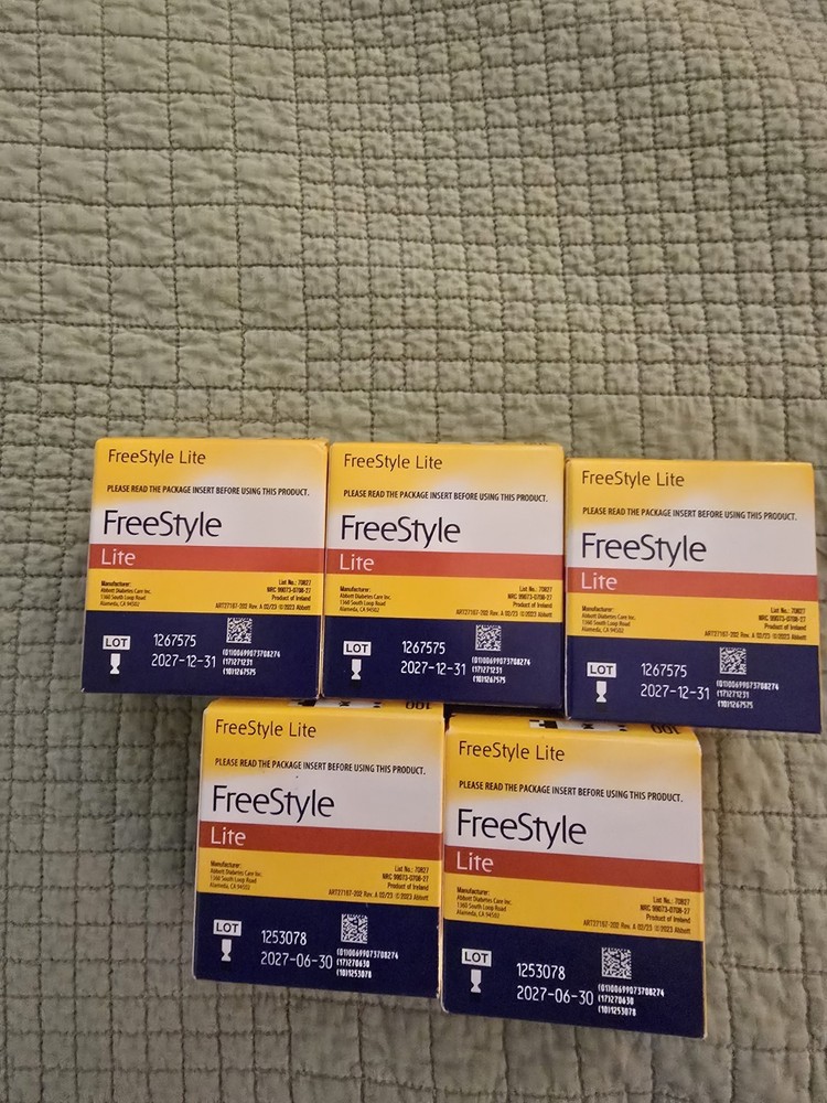 Freestyle Lite Blood Glucose Test Strips (5 boxes - 100 each)
