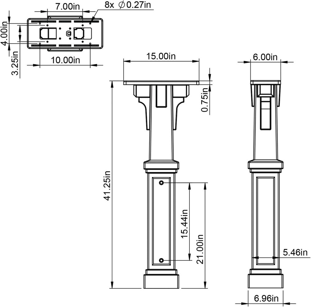 Grand Haven Plastic Mailbox Post, Compatibility Code A, B, C, D, GHP00BAM, Black