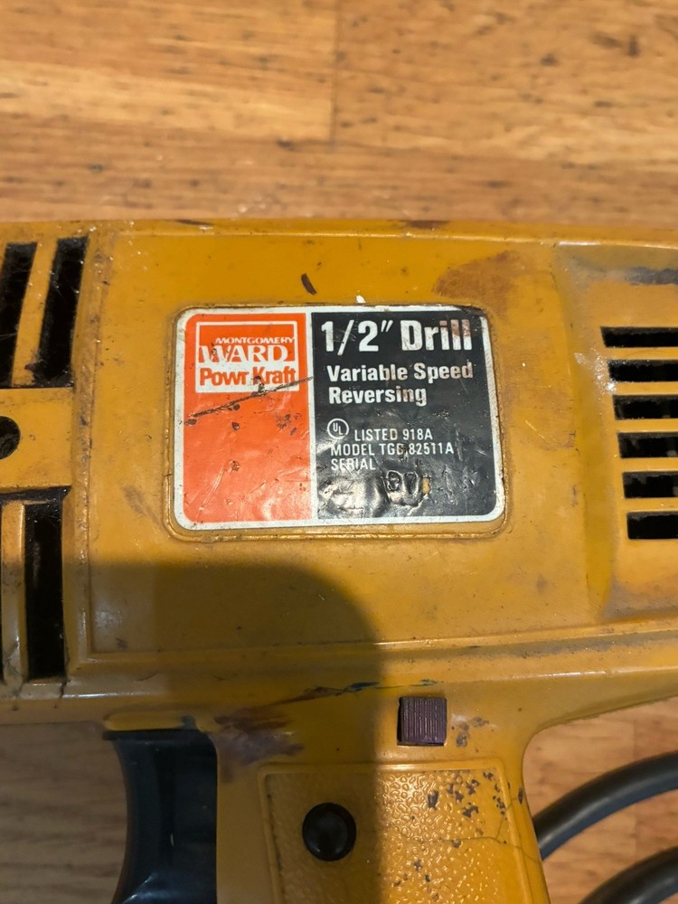 Montgomery Ward Power Kraft 1/2" Variable Speed Reversing Drill Tested & Working