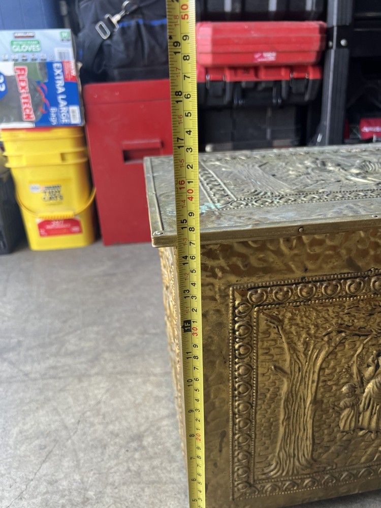 Vintage Brass Embossed Chest / Trunk – Decorative Storage Box