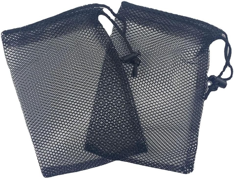 10PCS Black Mesh Drawstring Bags, Portable