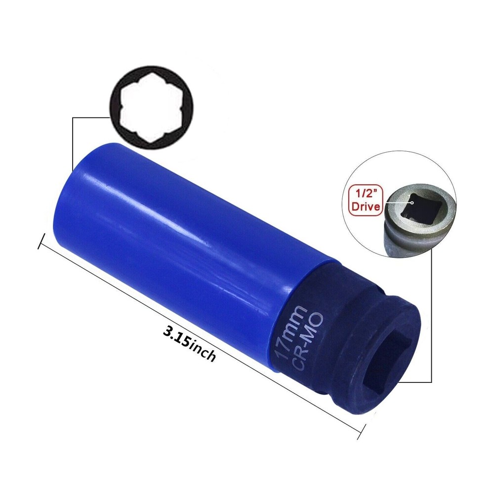1/2" Drive WAF Design 17mm Mercedes Benz C E Class Wheel Nut Socket