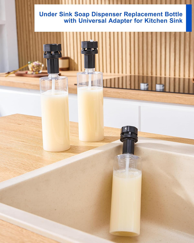 Updated Soap Dispenser Bottle for Kitchen Sink Replacement - 500Ml/17Oz Soap ...