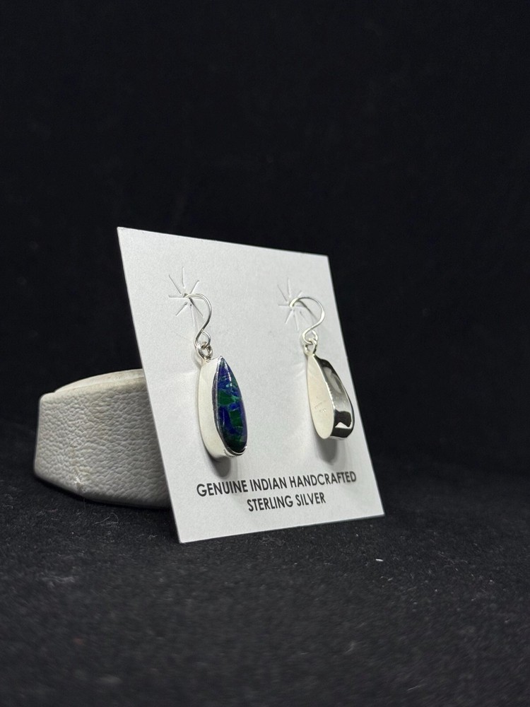 Handmade Native American Navajo Turquoise Sterling Silver post dangle Earrings