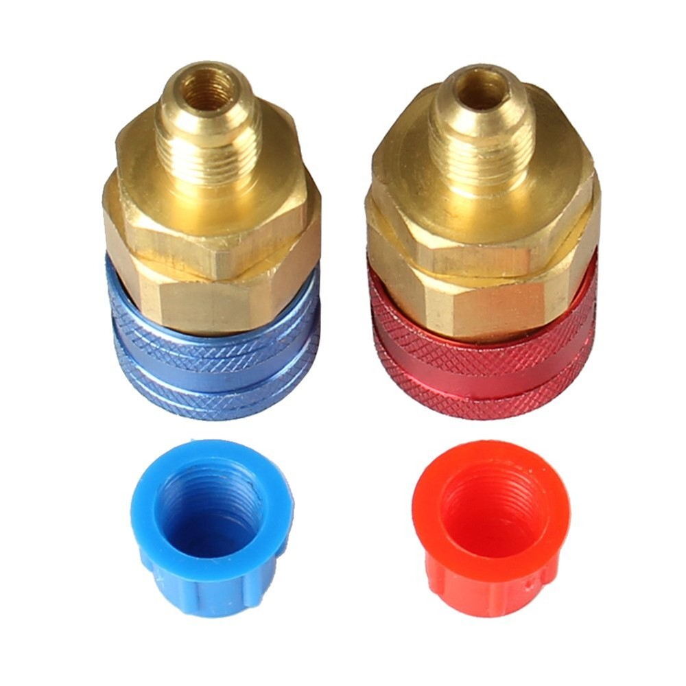 2PC A/C AC Automotive Air Conditioning Quick Coupler Low/High Side Adapter