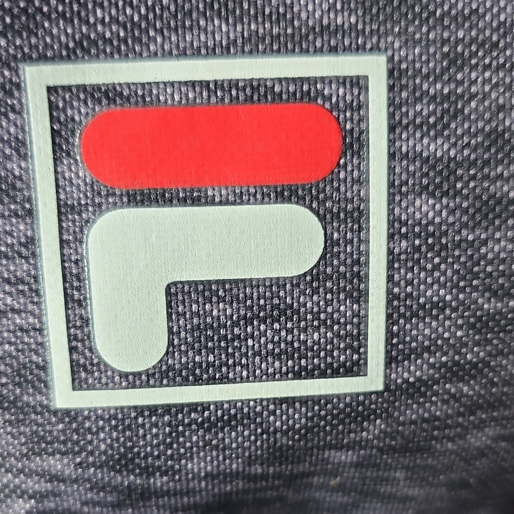 FILA Gym Bag Gray Red Black Zip Closure Adjustable Strap Polyester
